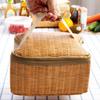 Khaki Thermal Cooler Large Capacity With Lid Shopping Basket Picnic Bag Lunch Box Food Container