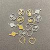 Teamer 5pcs Stainless Steel Charms for Jewelry Making DIY Accessories Sun Star Heart Moon Pendant for Bracelet Necklace Earrings