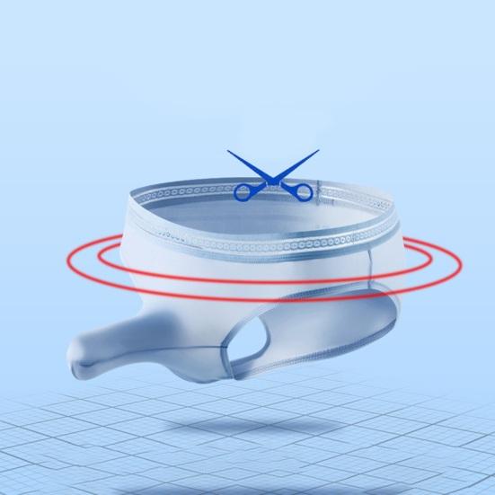 Men Briefs Mid-rise Elastic Waistband Thin Ice Silk Panties Solid Color Perspective Breathable Comfortable Fit Underwear