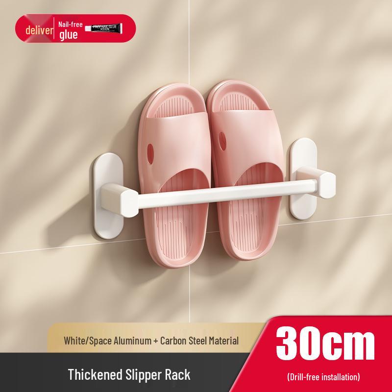 

Графитовый Серый Настенный Держатель для Тапочек в Ванную Без Сверления - Настенное Хранение Обуви за Туалетом или Дверью.