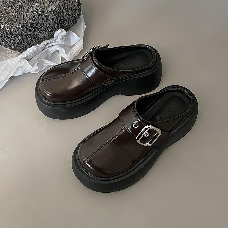 

Знаменитости из Интернета в черных тапочках с толстой подошвой и сумкой на голове, женская летняя одежда 2025 года, новые классные тапочки с одной педалью 39 темно-коричневого