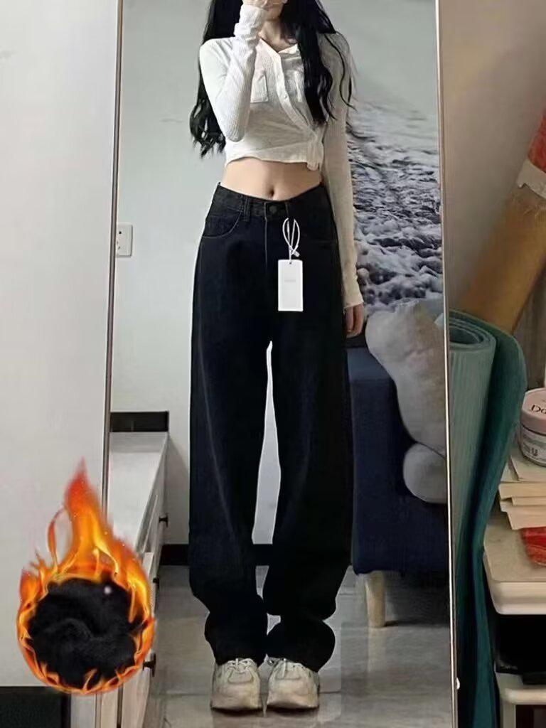 

Women s Black Petite High Waist Wide Leg Jeans - Slimming & Versatile for Spring/Summer 2025 M