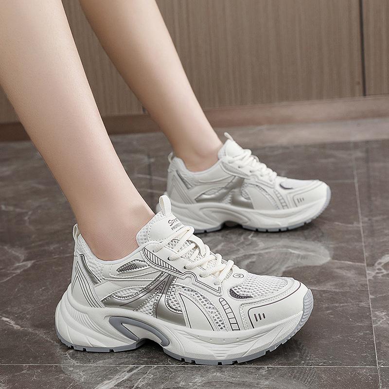 Fashion 2025 Spring New Color Matching Casual Shoes Platform Heightening Women Sneakers Student Fashion Korean Version Board Shoes Women