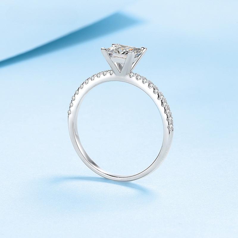 GRA-zertifizierter Moissanit in D-Farbe mit hoher Klarheit, 1,0 Karat Sterlingsilber, Ehering mit superglänzendem Diamant, Luxusringe, Schmuck