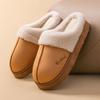 Baumwollpantoffeln Damen Saison warm und Samt dicke Sohlen drinnen und draußen Zuhause Tasche Kopf Paar flauschige Schuhe Wochenbett-Schuhe Herren