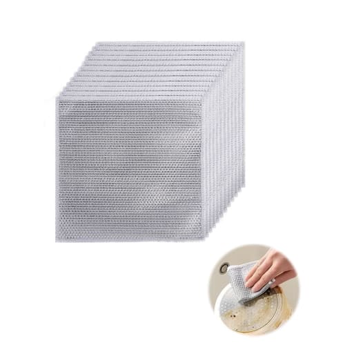 

LYHMHAMY Metal Wire Dish Cloths, 12-Piece Set, Multi-Function Kitchen Wire Dish Cloths, Durable, Non-Scratch, Oil Removal, Multipurpose, Reusable, Eas
