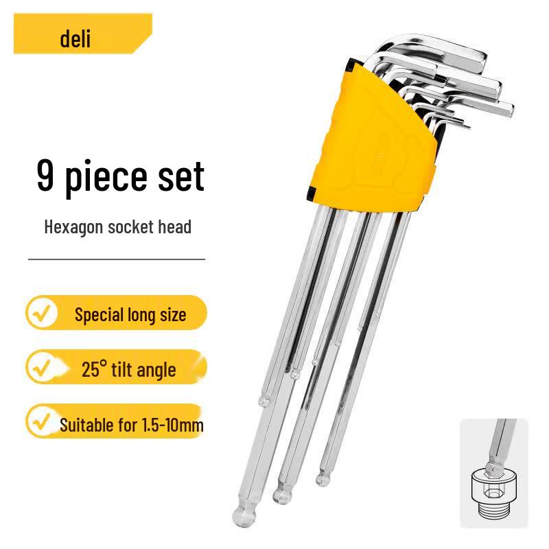 Deli Extra-Long Ball End Hex Key Set