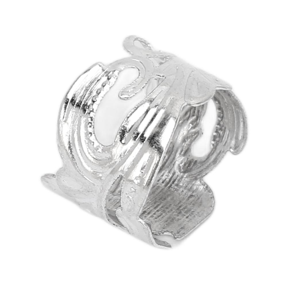 40 Stück Bartperlen Metall Silber Exquisit Vintage Bartschmuck für Haarflechten Halskette Armband DIY