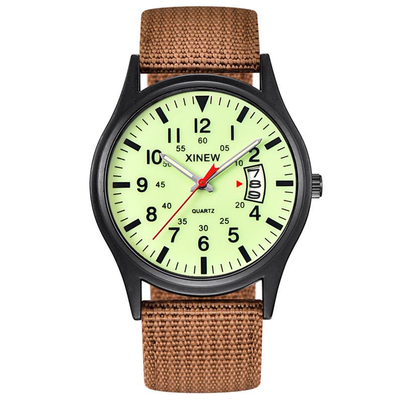 Herrenmode Nylonarmband Quarz-Uhr mit Datumsanzeige