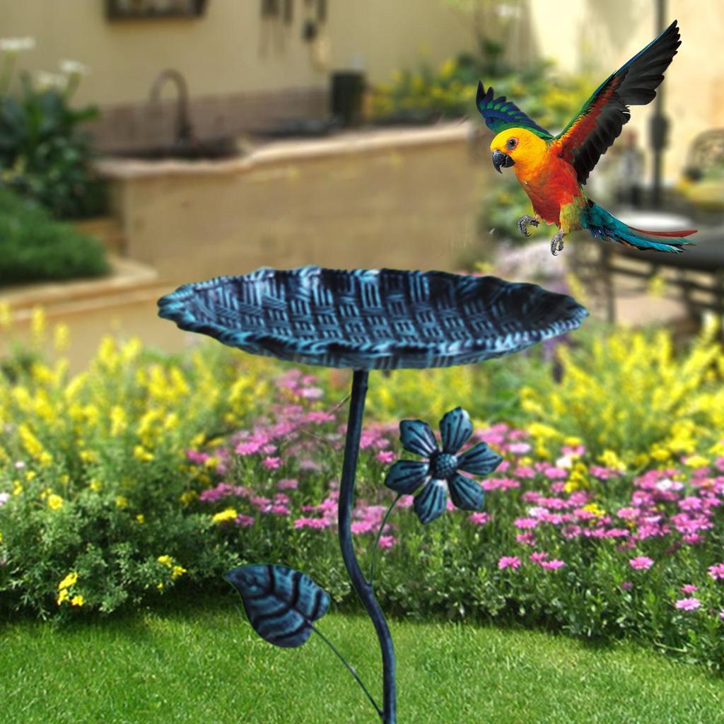 Bird Bath Bowl Easy to Install Drinking Sturdy Feeding Station Decoration Iron Birdfeeder for Garden Balcony Outdoor Porch Fence