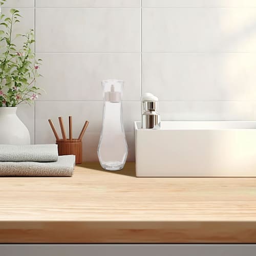 GLEAVI 2-Piece Refillable Mouthwash Bottle with Pump for Oil and Vinegar Soap