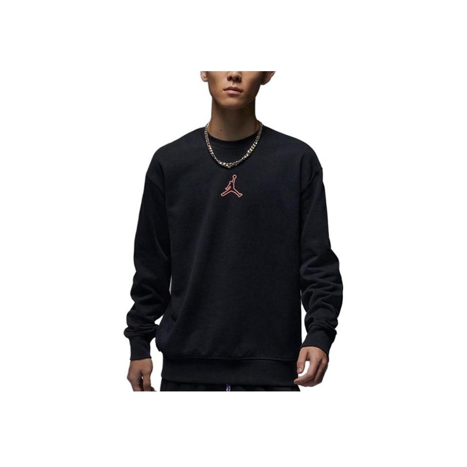 Jordan Logo Print Crew Neck Sweatshirt Men Tops Black FV4018-010