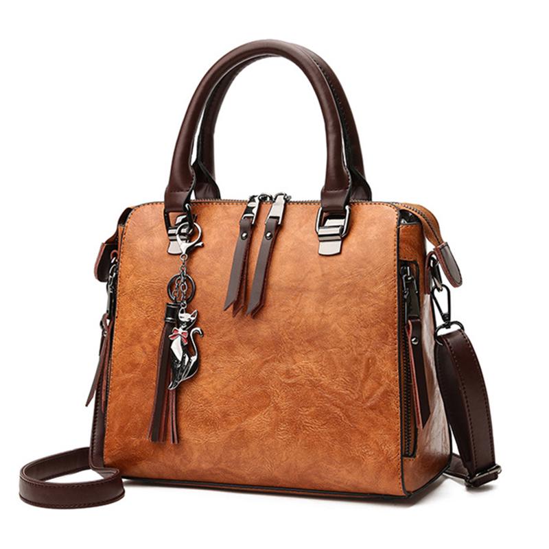 Mode Quaste Frauen Schulter Taschen Große Kapazität Casual Weibliche Handtasche Niet Zipper