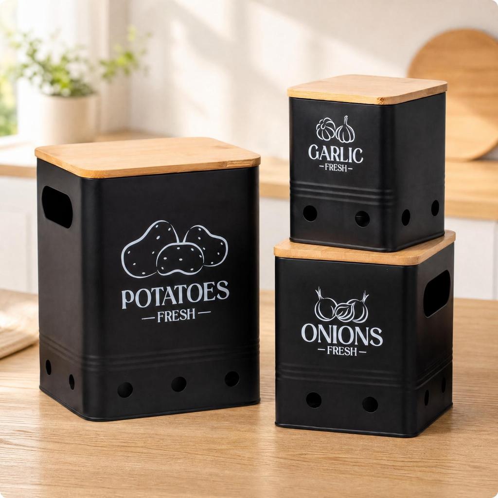3 Stück Gemüseaufbewahrungsbehälter atmungsaktiv für die tägliche Essenszubereitung