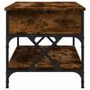 Coffee Table Smoked Oak 100x50x50 cm Wood Based Material and Metal