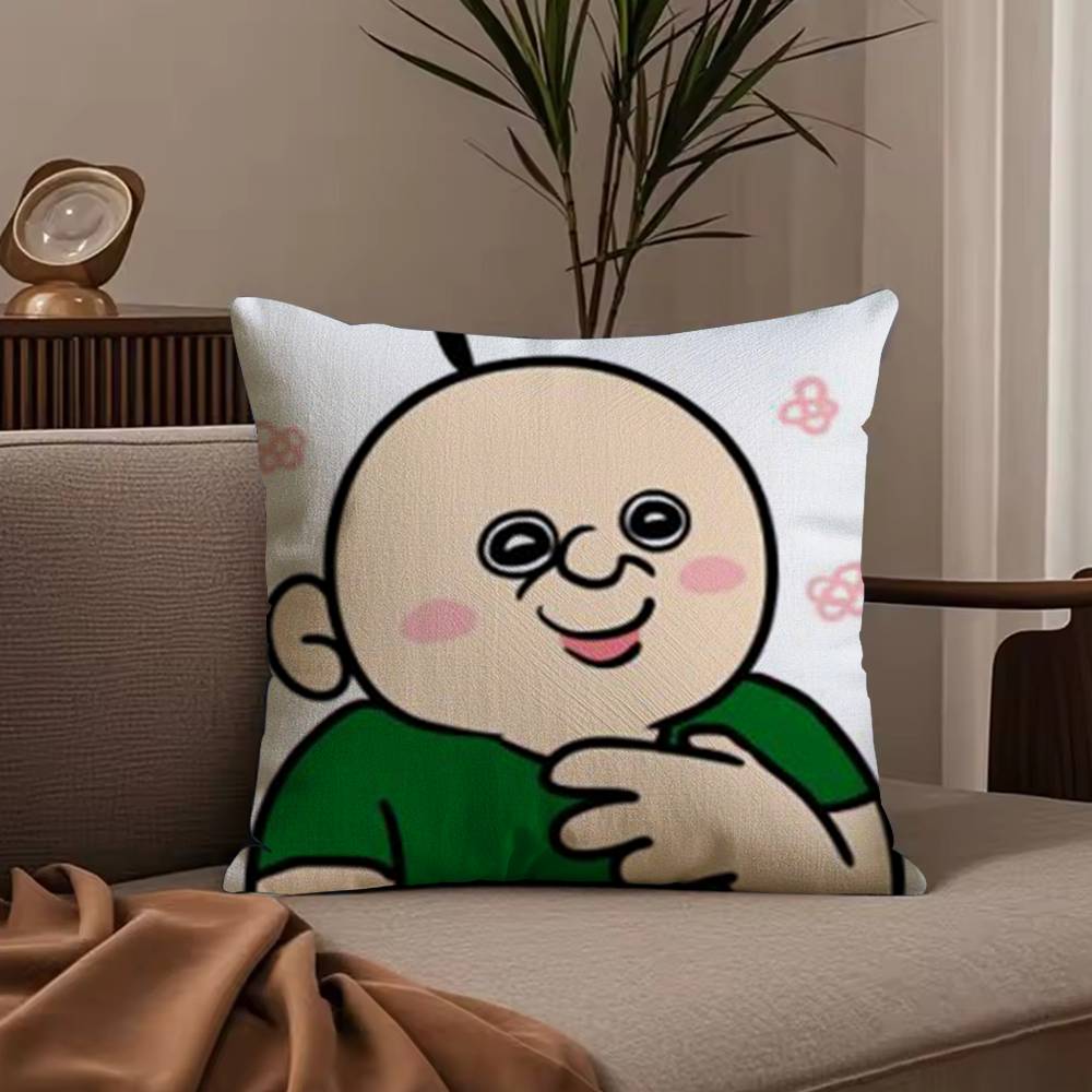 Funny Bonbons Daily Life Cartoon Pillow Case Anti-dustmite Pillowcase Invisible zipper silky short plush Sofa cushion cover