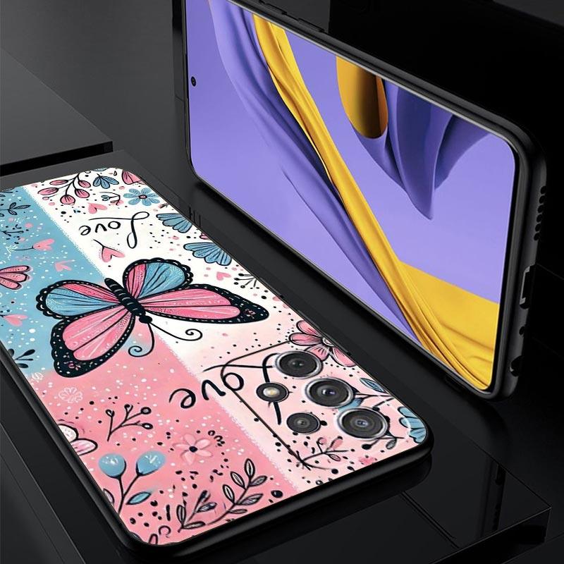 Fashionable Butterfly Flower Pattern Phone Case for Samsung Galaxy A55 A35 A15 A14 A13 A25 A54 A51 A71 A72 A73 A32 A41 Soft TPU