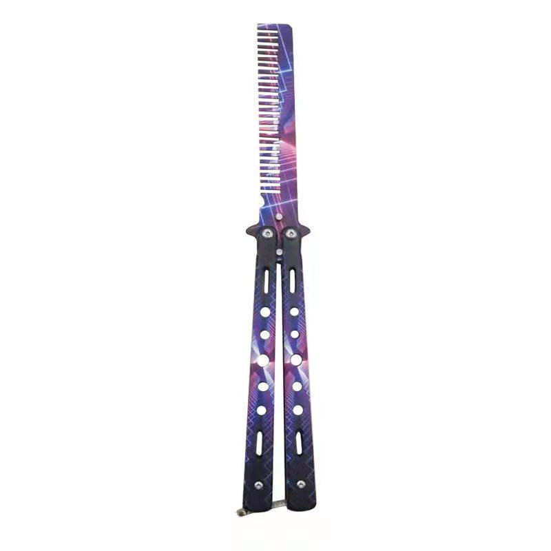 Unsharpened Folding Butterfly Practice Comb for Outdoor Camping
