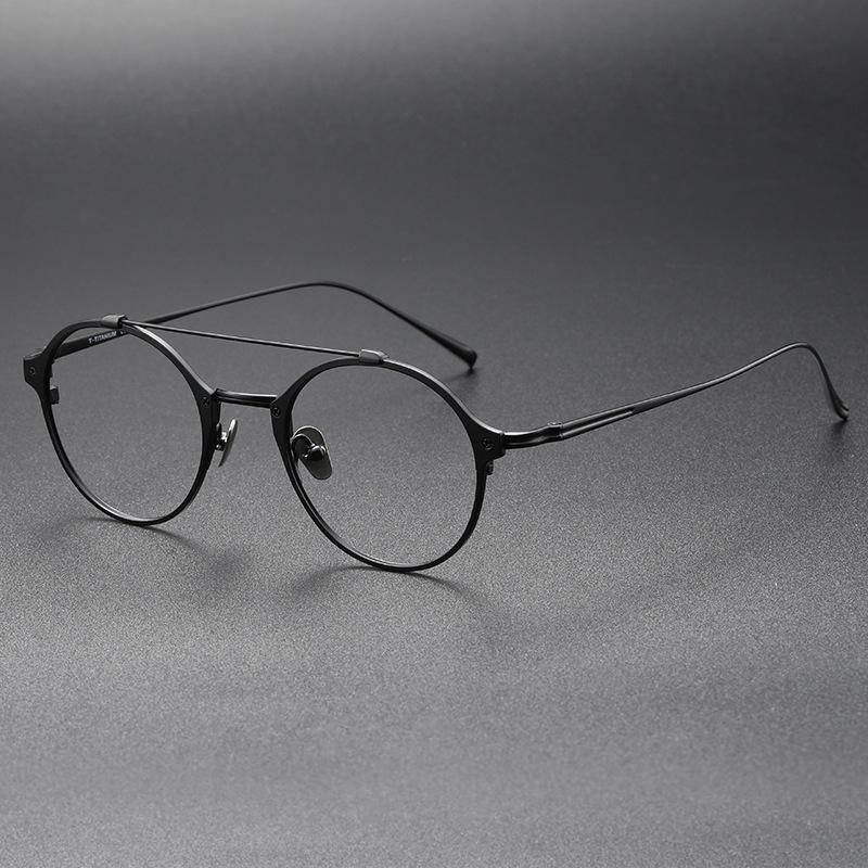 Ultralight Pure Titanium Reading Glasses For Men Women Alloy Double Bridge Retro Round glass Anti blue Light Presbyopia Eyewear