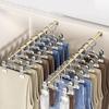 5-Pack Seamless Stainless Steel Trouser Rack Adjustable Stainless Steel Shoe Rack Trouser Rack Boots Hanger Portable