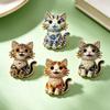 Lovely Animal Cat Brooch Cute Sitting Design Shiny Rhinestone Unisex Lapel Pin for Women Prom Party Clothing Accessory
