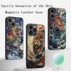 Japanese Tiger Art fashion design Phone Case For iPhone 16 15 14 13 12 11 Plus Pro Max  High-end Luxury Magsafe Sheepskin