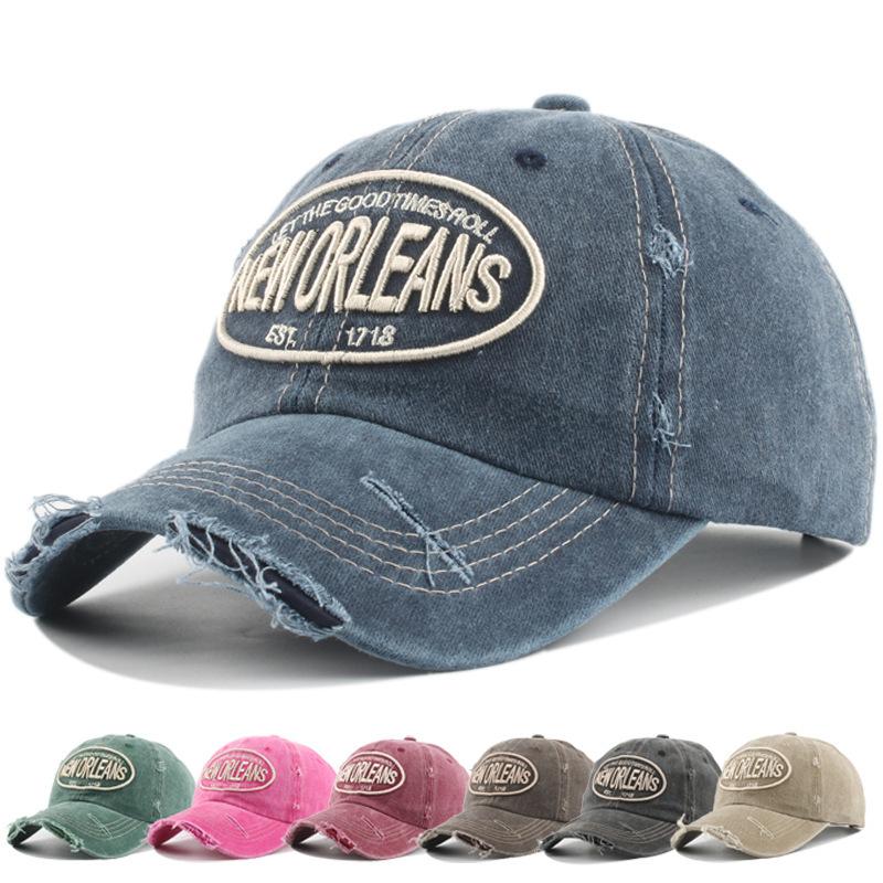 Yiran Bag Women's Unisex Washed Cotton Baseball Cap Letter Embroidered Vintage Snapback Hat Men And Streetwear Outdoor Sports Hats 55-60Cm