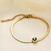 14K Goud Roestvrij Staal Hart Armband met Diamant en Zirkonia in Groen, Wit en Roze