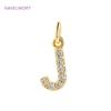 Luxury 18K Gold Plated Brass Inlaid Zircon 26 Letters Pendant Charms For Necklace Earring jewelry Making DIY Jewelry Accessories