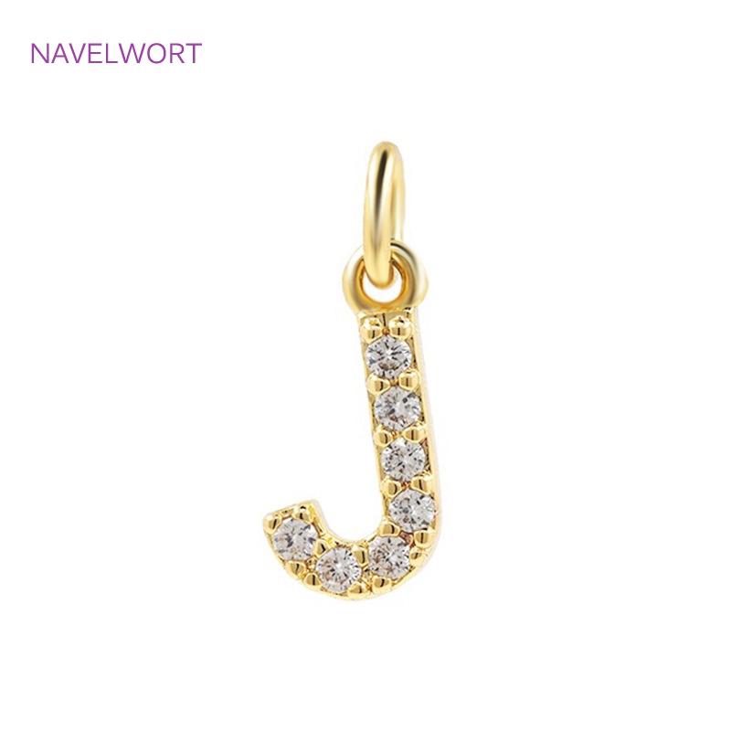 Luxury 18K Gold Plated Brass Inlaid Zircon 26 Letters Pendant Charms For Necklace Earring jewelry Making DIY Jewelry Accessories