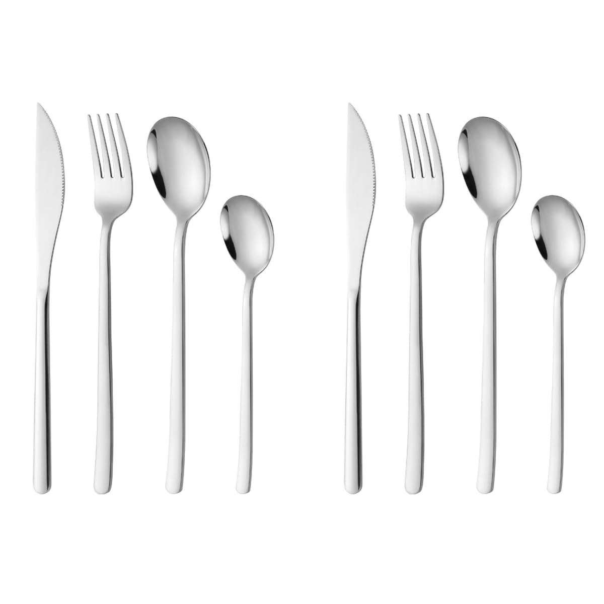 

Набор столовых приборов Hive Mind Ложка Вилка Нож Десертная ложка Набор на 2 персоны 8 предметов (Серебряный)