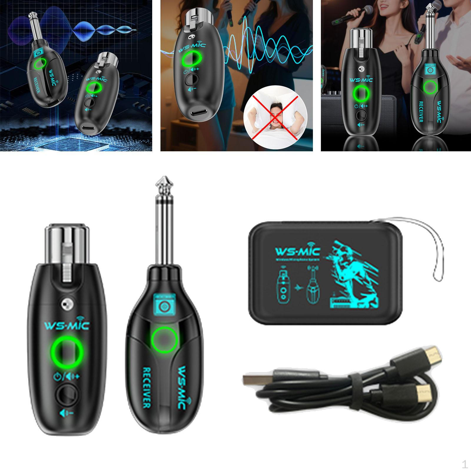 

Microphone Transmitter Receiver for Conference Speech Home Studio Recording 1in1