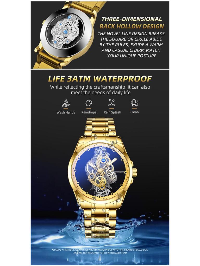 Men's Double-Sided Hollow Tourbillon Watch with Fully Automatic Movement