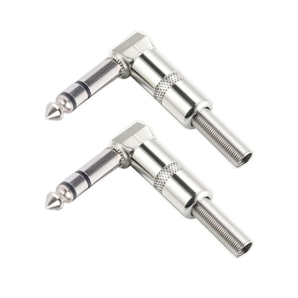 2pcs Lot 6.35mm Right Angle Large 2-core Microphone Guitar Speaker Hexagonal Single Sound Elbow 6.5 Plug Female Audio ConnectorGood product