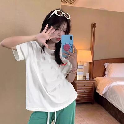 Fat Mm Xia Xin American Retro Pure Cotton White Short-sleeved T-shirt Women's Loose Design Niche Half-sleeved Top