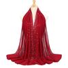 Lightweight Scarf Hot Drill Imitation Pearls Decor Headwrap Women Solid