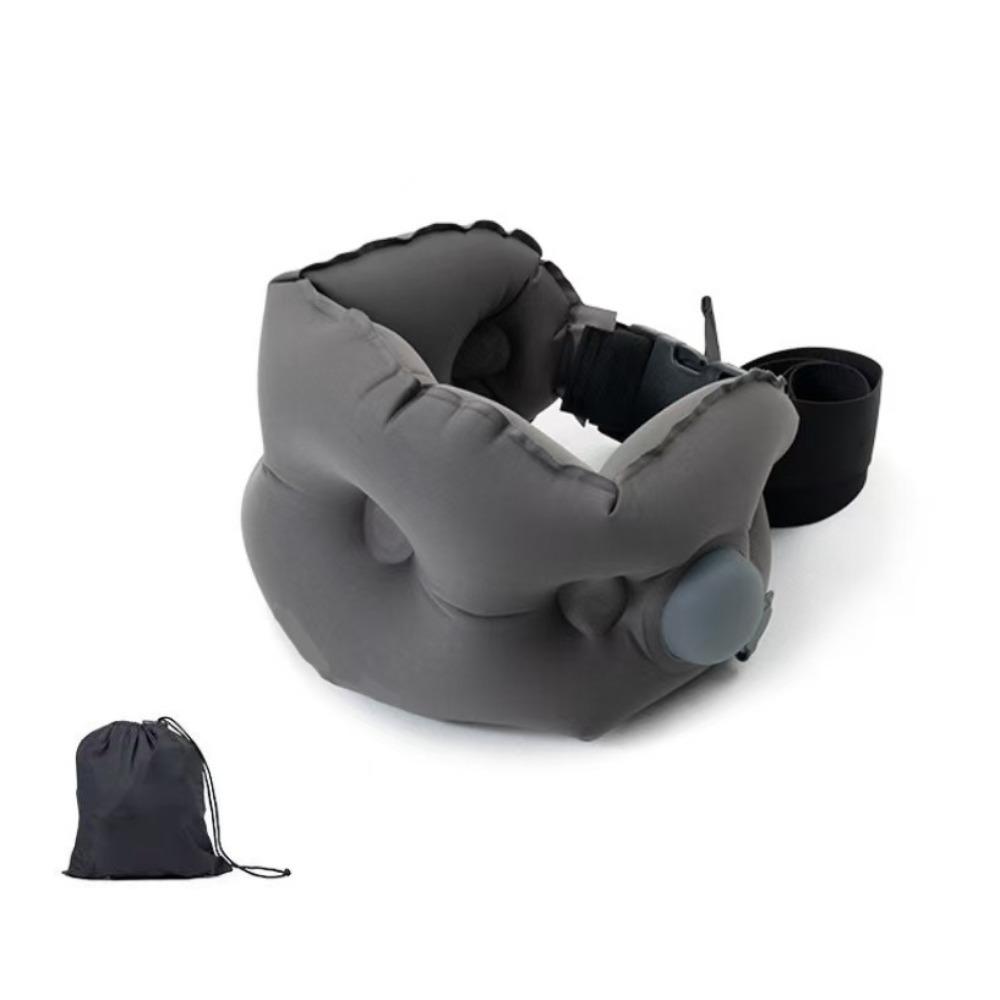 

Press Self-Inflation Inflatable Lumbar Pillow Portable Waist Back Pad Car Seat серый
