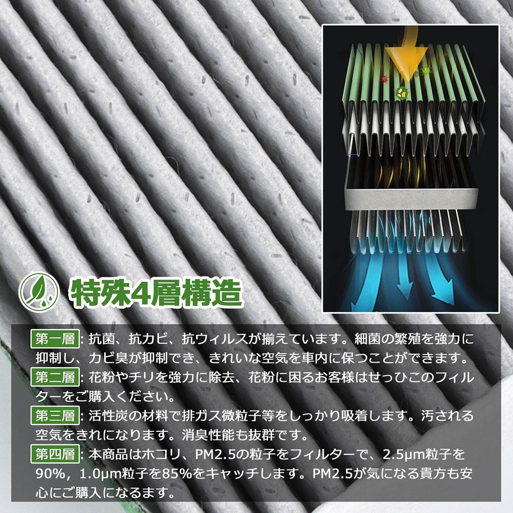 AUTO SPEC Air Conditioner Filter for Toyota New RAV4 2019 and RAV4 Car Air Special High Dust Activated Pollen Exhaust Gas DCC1014 (50 Series, Later),