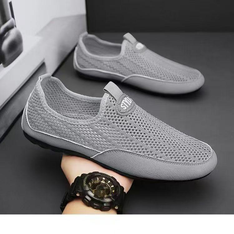 Men's shoes summer fly-woven mesh sports leisure thin-soled mesh shoes men's work soft-soled light labor insurance casual shoes