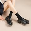 Warrior Fashion Versatile Simple Comfortable Loafers 6Cm Women Loafers Black WXP(WZ)-2222