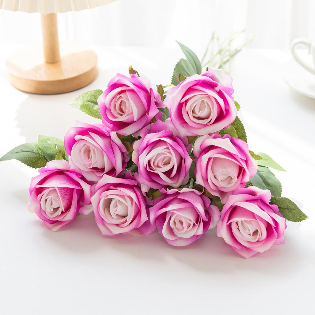 5/10pcs Artificialflower Silk Rose Long Branch Bridal Bouquet Wedding Home Vase Table Decoration DIY Gift Box Wreath Accessories