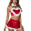 Slimming Heart Silk Christmas Lingerie Set: Sexy Sling Dress Costume