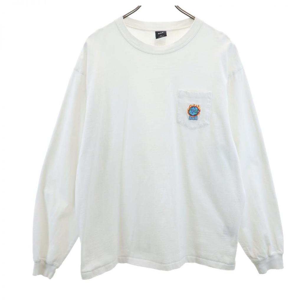 HUF Long Sleeve Shirt XL White Ron T Men's Used