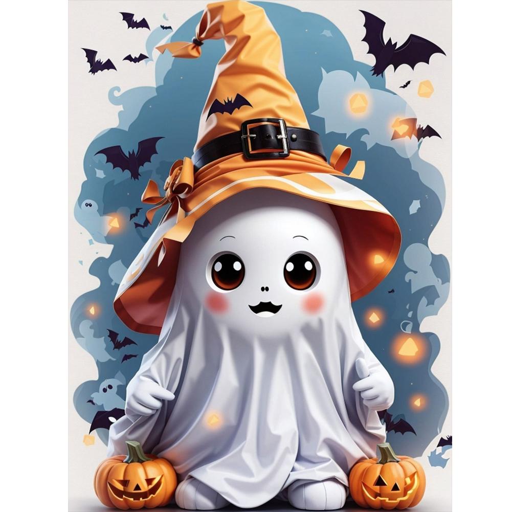5D DIY Full Round Drill Diamond Painting Halloween Cute Ghost Kit Home Decor