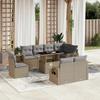 VidaXL Garden Lounge Set with Cushions 9 Pcs Beige Braided Resin 3268039