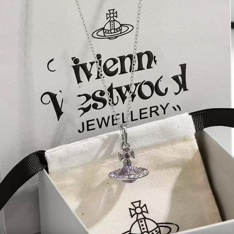 Westwood Saturn Choker Necklace: High Version, Medium Size, Women's 10MM Beads, Logo Clasp.