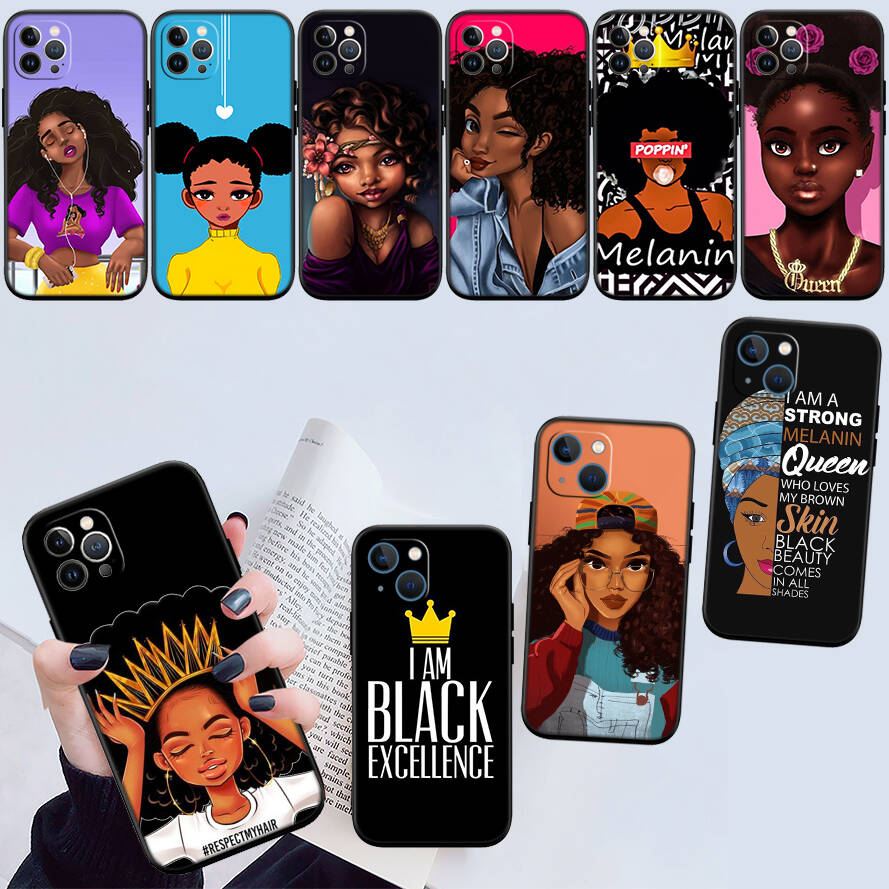 Chica Poppin Black Girl Phone Case for Xiaomi Poco C40 C51 C50 C55 C65 C71 C75 C85 F8 F7 F6 F5 F3 F2 X7 X6 X4 X3 M7 M6 M5 M4 M3 M2 Pro