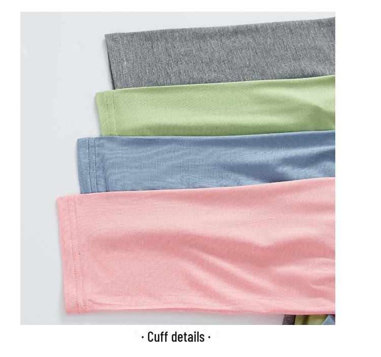 Pijamale pentru copii din modal subțire cu talie înaltă - Set de vară cu mânecă lungă pentru băieți și fete