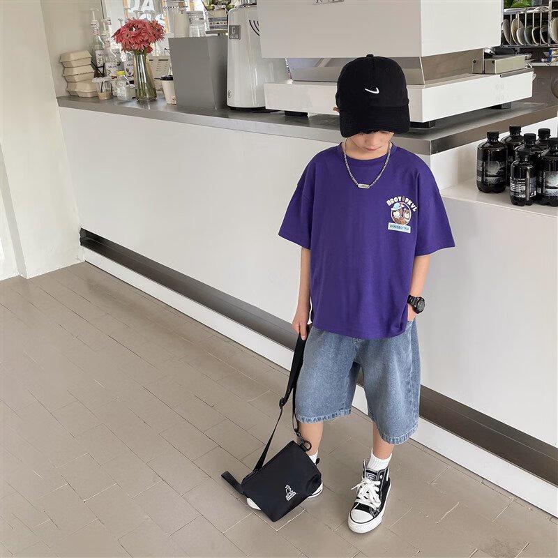 Boys' Summer Mid-Length Denim Shorts
