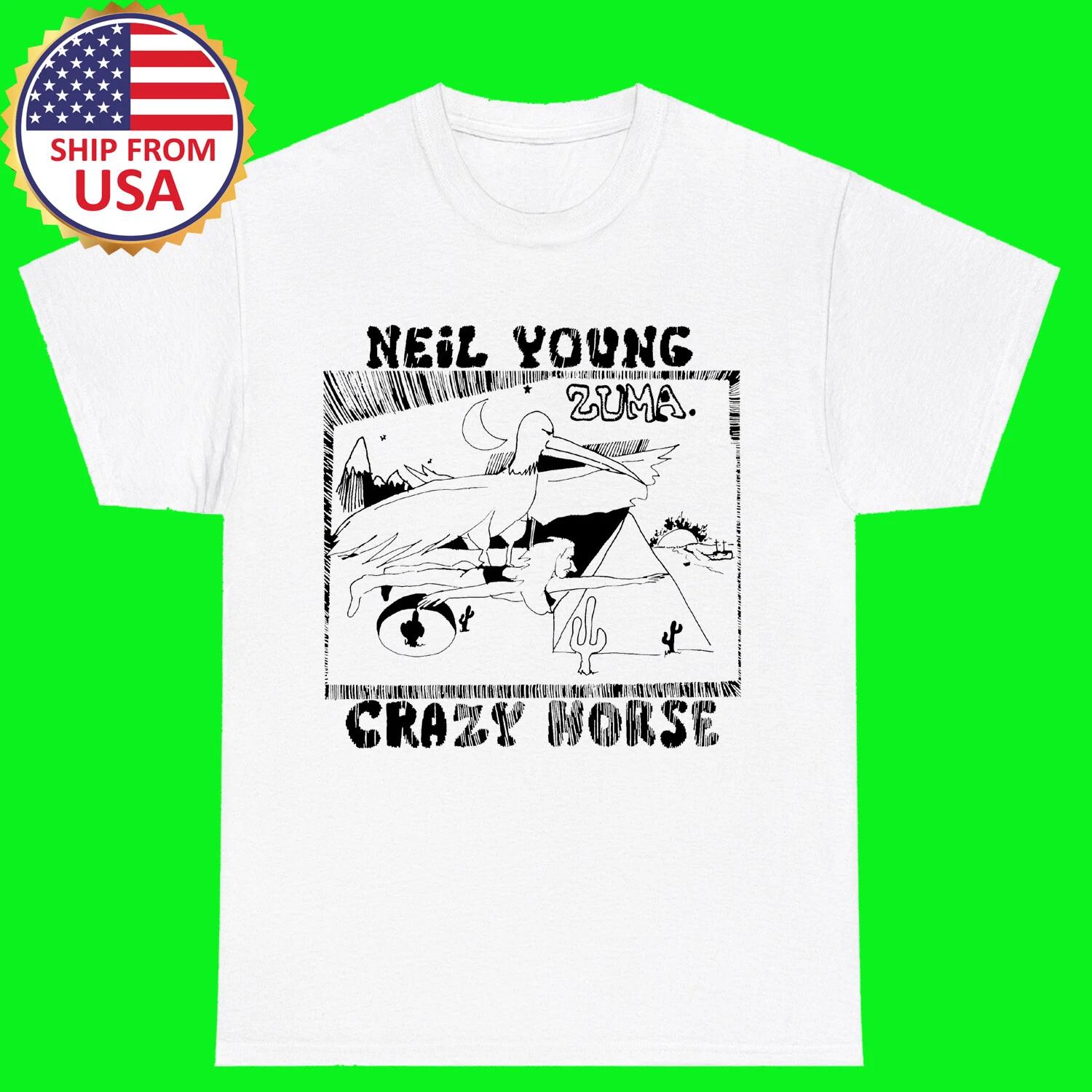 Neil Young Crazy Horse ZUMA White T-Shirt Tee Top Unisex 2XL
